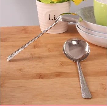 

2pcs/lot Ice Cream Tea Coffee Handled Round Head Stainless Steel Spoons Flatware EKC 1415