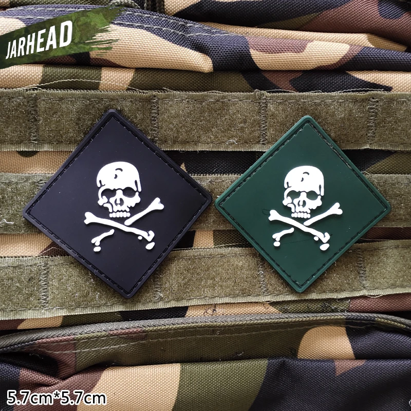 Пиратский череп военный ПВХ нашивки липучка резиновая повязка Тактический значок личность для рюкзака шляпа одежда куртка