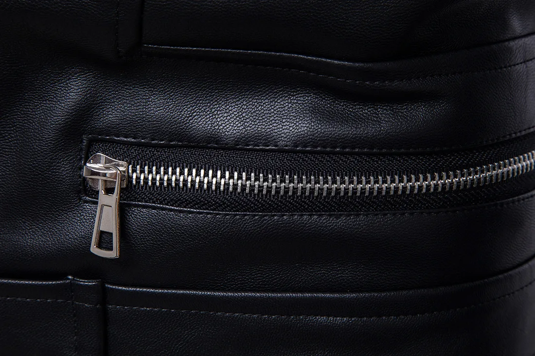 Mens Bomber Jackets Fashion Men Faux Leather Coat Zipper Overcoat Motor Jacket Motorcycle Bikers Punk  Man Brand Top Colthing men's genuine leather bomber jackets