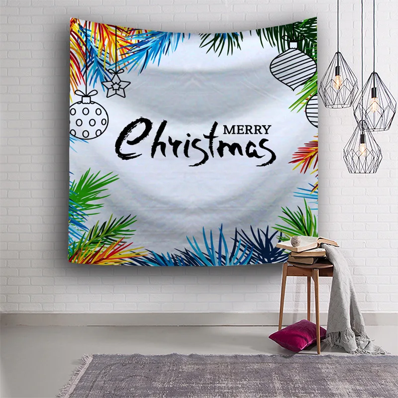 Цифровая печать домашний текстиль полиэстер гобелен Рождественский стиль ресторан спальня настенное украшение в виде подзора