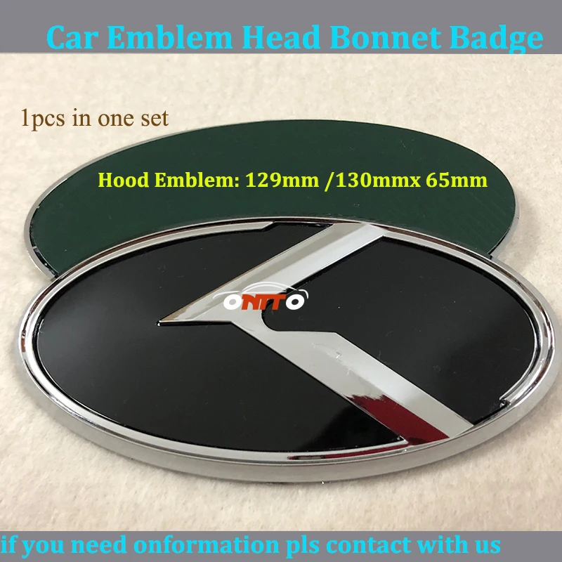 

1pcs Car Styling For Kia Car Emblem Logo Badge 130mm/129mm Front Caps label ABS Chrome Car Bonnet Hood Covers 3D Stickers