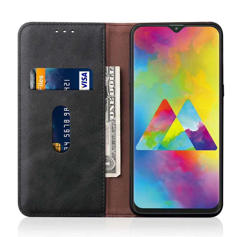 M20 корпус роскошный чехол с откидывающейся крышкой для samsung galaxy M20 SM-M205F M205FN M205G Стильный чехол-портмоне из кожи 6," Футляр для телефона слот для карт