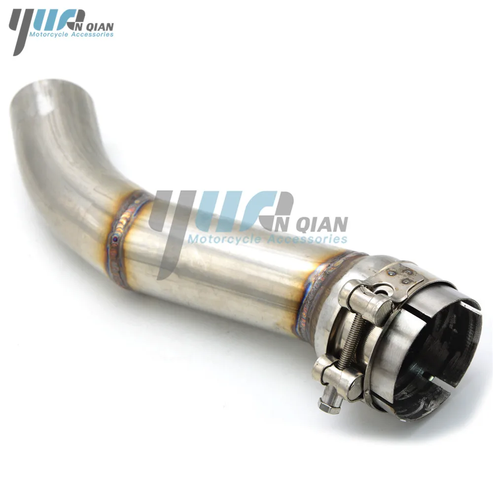 Motorcycle mid exhaust pipe through-hole exhaust Exhaust Muffle for yamaha FZ1 fz1 FZ 1 2009 2010 2011 2012 2013 2014-