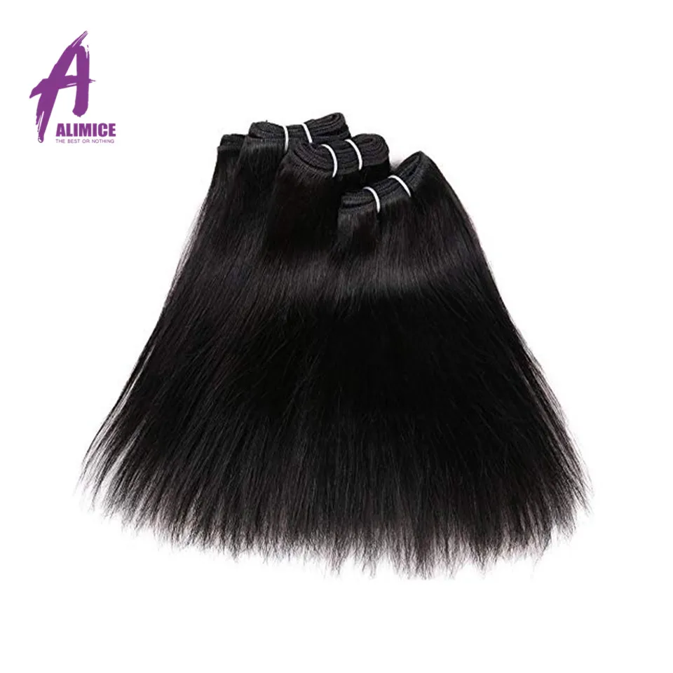 Alimice Brazilian Straight Human Hair 4 Bundles Deal 100% Human Hair Weave Remy Hair Bundles 8-22 inch Natural Color 50gBundle (6)