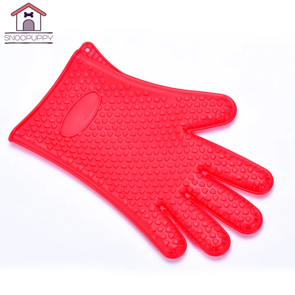 Pet Grooming Glove Silicone Cat Gloves Mitten For Cats Bath Gloves For