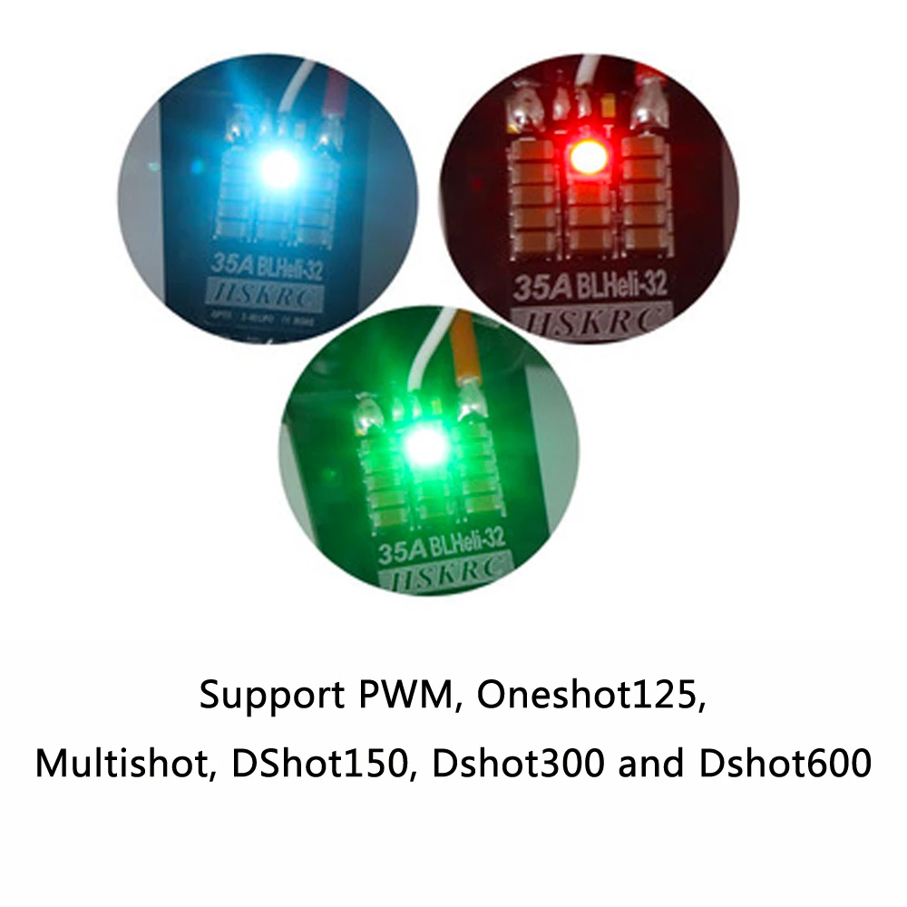 4 шт. HSKRC 35A BLheli_32 32 бит 2 6S Dshot1200 бесщеточный ESC с RGB LED для радиоуправляемого дрона FPV