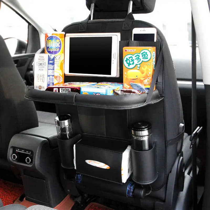 Кожа заднем сиденье автомобиля сумка для хранения Авто Организатор Карманы складной висит держатель для chevrolet Sonic трекер Trailblazer Equinox - Название цвета: BLACK