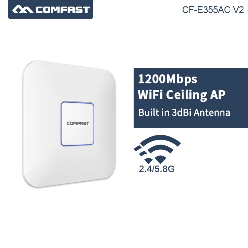 

802.11ac 2.4G&5.8G Dual Band 1200Mbps Ceiling AP 48V PoE wireless WiFi Router built-in 12dBi antenna high power Access Point AP