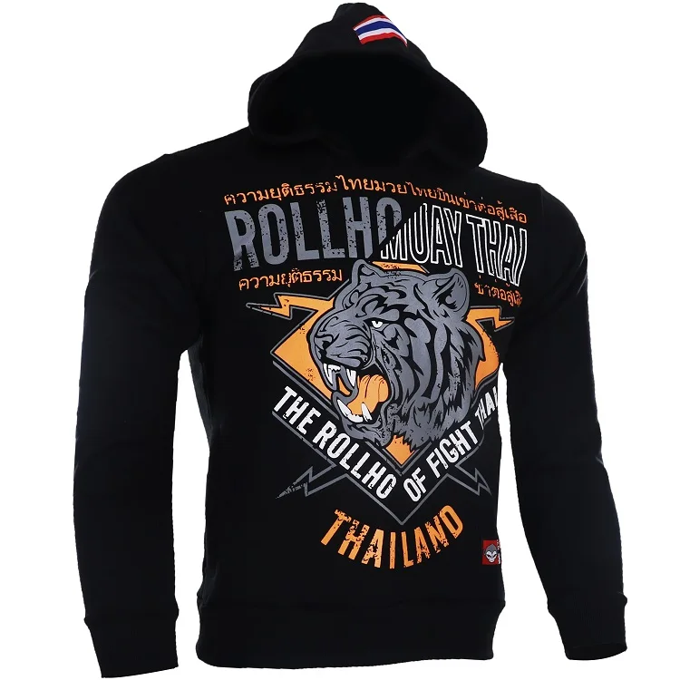 

ROLLHO soft monkey fighter muay Thai boxing sport broadcast for free combat plus velvet hoodie hoodie fighting fitness man