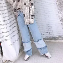 Весенние Свободные повседневные джинсы женские в стиле панк длинные джинсовые брюки женские уличные