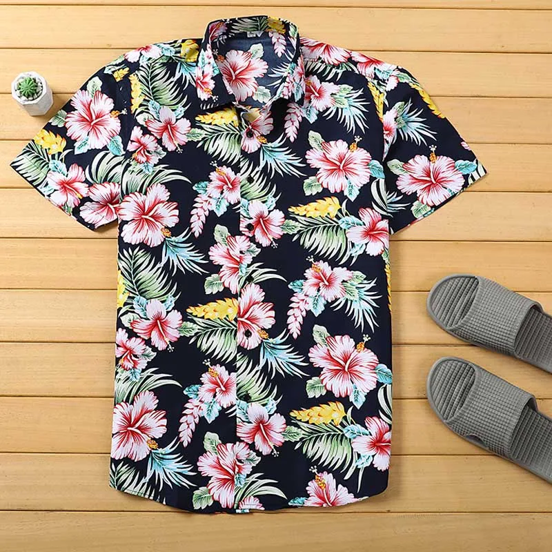 رجل الشاطئ قميص هاواي صيفي الاستوائية الصيف قصيرة الأكمام قميص الرجال العلامة التجارية الملابس عارضة فضفاض تي شيرتات قطن زائد حجم رجل الشاطئ قميص هاواي صيفي الاستوائية الصيف قصيرة الأكمام قميص الرجال العلامة التجارية الملابس عارضة فضفاض تي شيرتات قطن زائد حجم