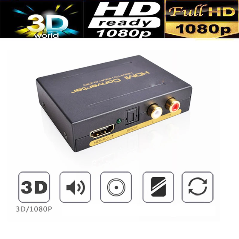 1 шт. HDMI + SPDIF RCA L/R аудио экстрактор преобразователь в оптический сплиттер|Кабели