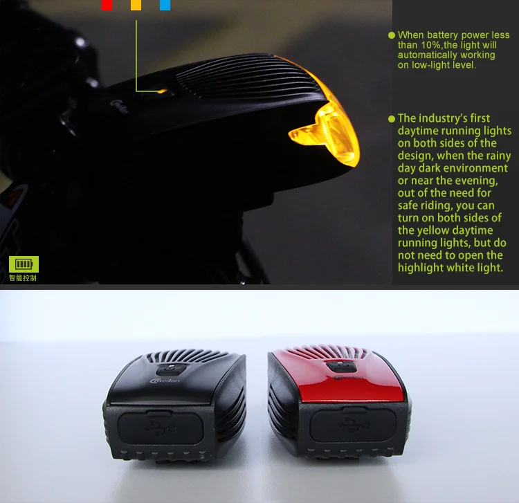 Discount Meilan X1 Bike Light USB Rechargeable Tail Lamp Bicycle Bike Led Front Light 16 LED Smart Led lamp ROHS CE Germany Stvzo 9