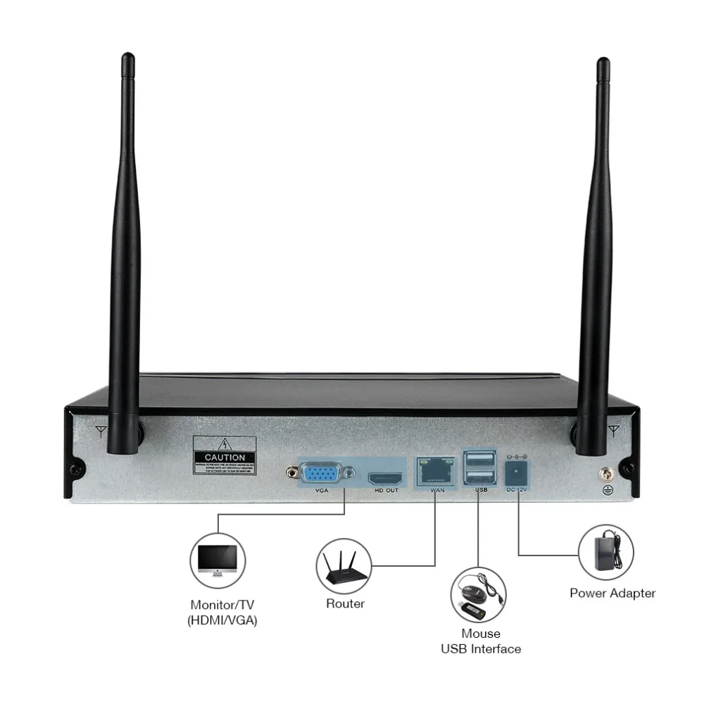 TMEZON 4CH CCTV System 960P NVR 4PCS 1.3MP Wireless IP Camera IR Outdoor P2P Wireless Security System Surveillance Kit with 1TB TMEZON 4CH CCTV System 960P NVR 4PCS 1.3MP Wireless IP Camera IR Outdoor P2P Wireless Security System Surveillance Kit with 1TB