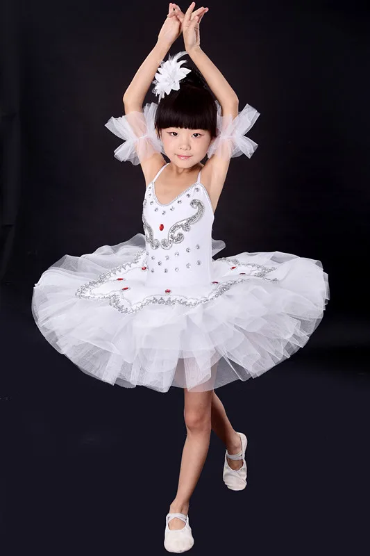 Профессиональные классические балетные пачки, детские белые балетные костюмы с Лебединым озером для девочек, детское платье-пачка с перьями, юбки для танцев