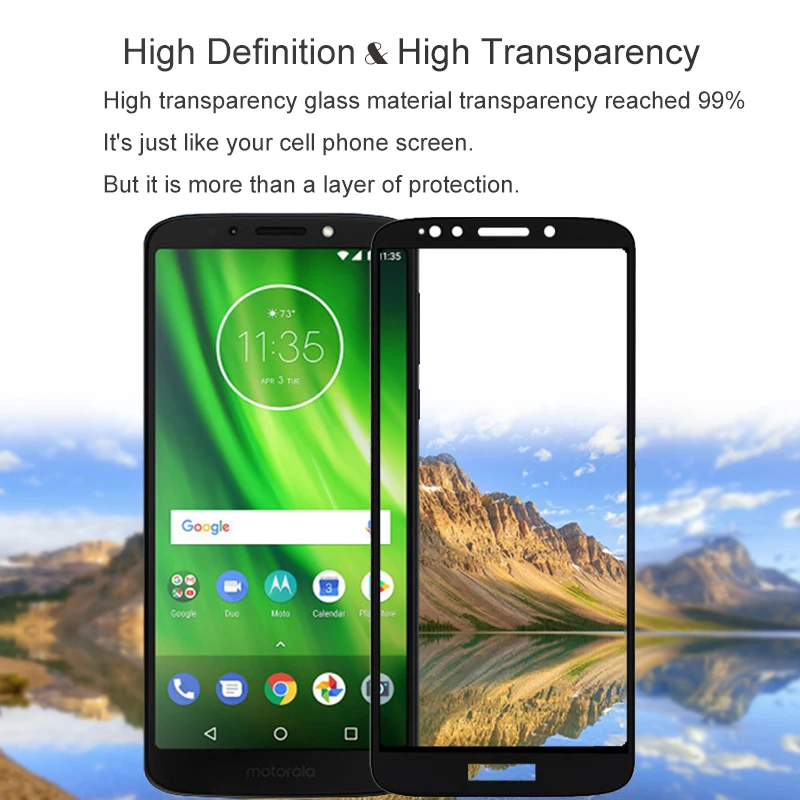 2 шт Полное покрытие закаленное стекло для Motorola G6 Play защита экрана 9H на Защитное стекло для Moto G6 Play пленка