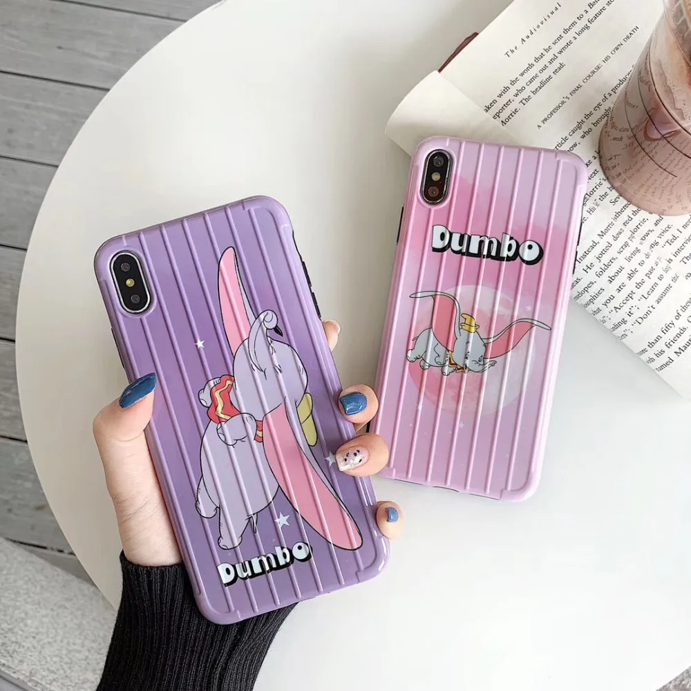 

Maosenguoji Curved surface funny cute cartoon DUMBO Fashion soft Mobile Phone Case for iphone 6 6s 7 8 plus X 10 XR XS MAX cover