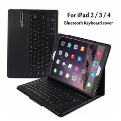 Чехол для Apple iPad 2/3/4 магнитно Съемная клавиатура ABS Bluetooth портфель Folio из искусственной кожи чехол + ручка + Экран фильм