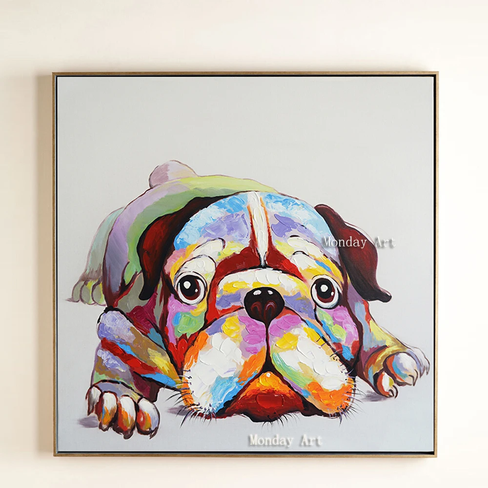 DD The-100-Hand-painted-abstract-Modern-colorful-Cartoon-rabbit-Painting-On-Canvas-Wall-Art-Wall-Painting (4)