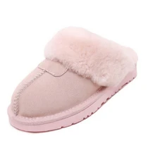 Plus Size 45 Men Women Winter Warm Genuine Sheepskin leather Real Wool Fur font b Slippers