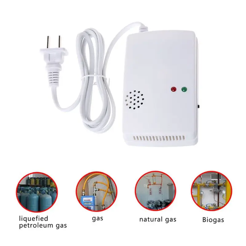 

220V Gas Leak Detector 85db Propane Butane Methane Natural Gas Safe Alarm Sensor