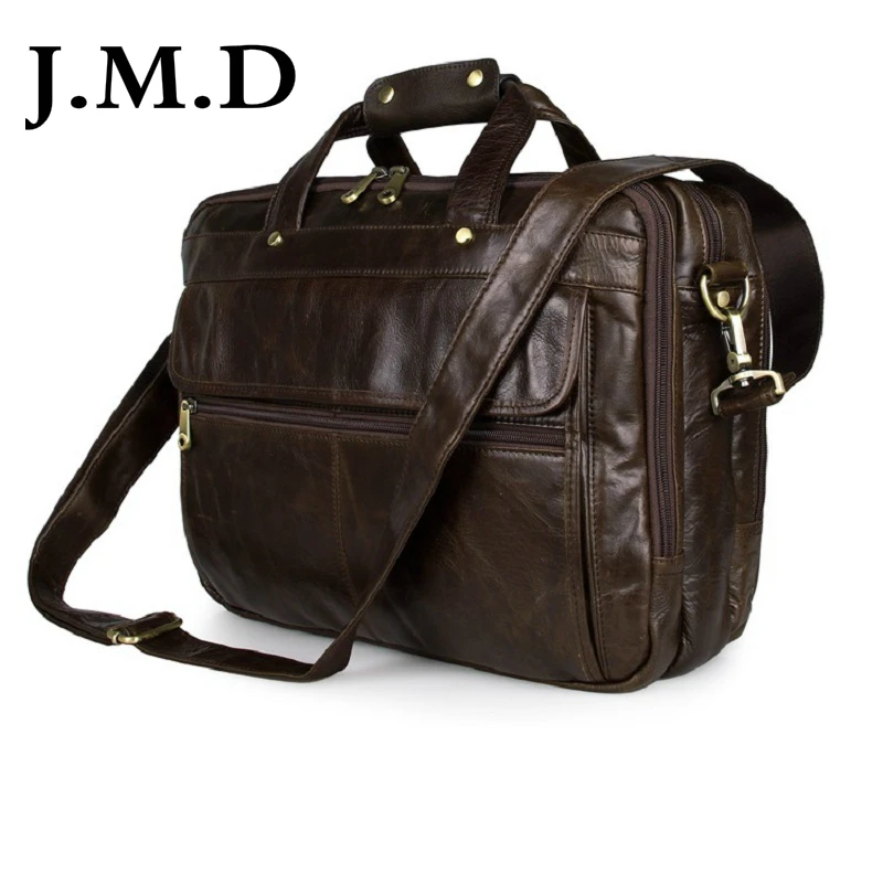 J M D Guarantee Genuine Cow font b Leather b font Men s Briefcases font b