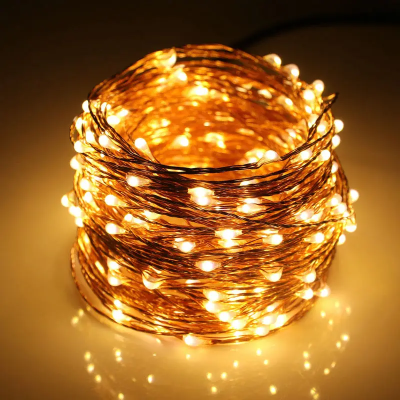 

5pcs/lot 500LED 50M Starry vine String Light Wedding Christmas fairy Lamp Garden Garland home decor copper wire+2A AC/DC Adapter