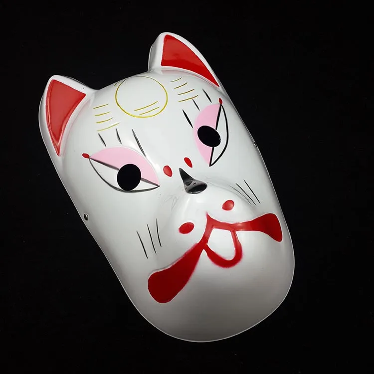 

Hand-Painted Full Face Japanese Fox Mask Demon Kitsune Cosplay Masquerade Collection Japanese Noh Party Carnival Mask Free size