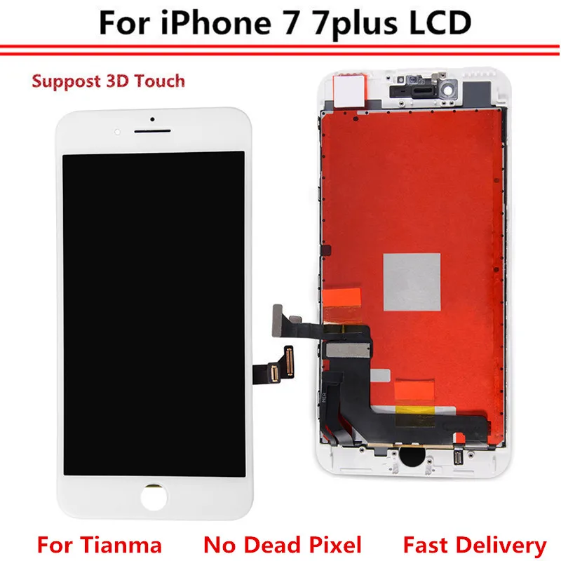 

10pcs/lot EBS tianma AAA Pantalla LCD For iphone 7 Plus lcd display digitizer Assembly with 3D touch screen Replacement Free DHL