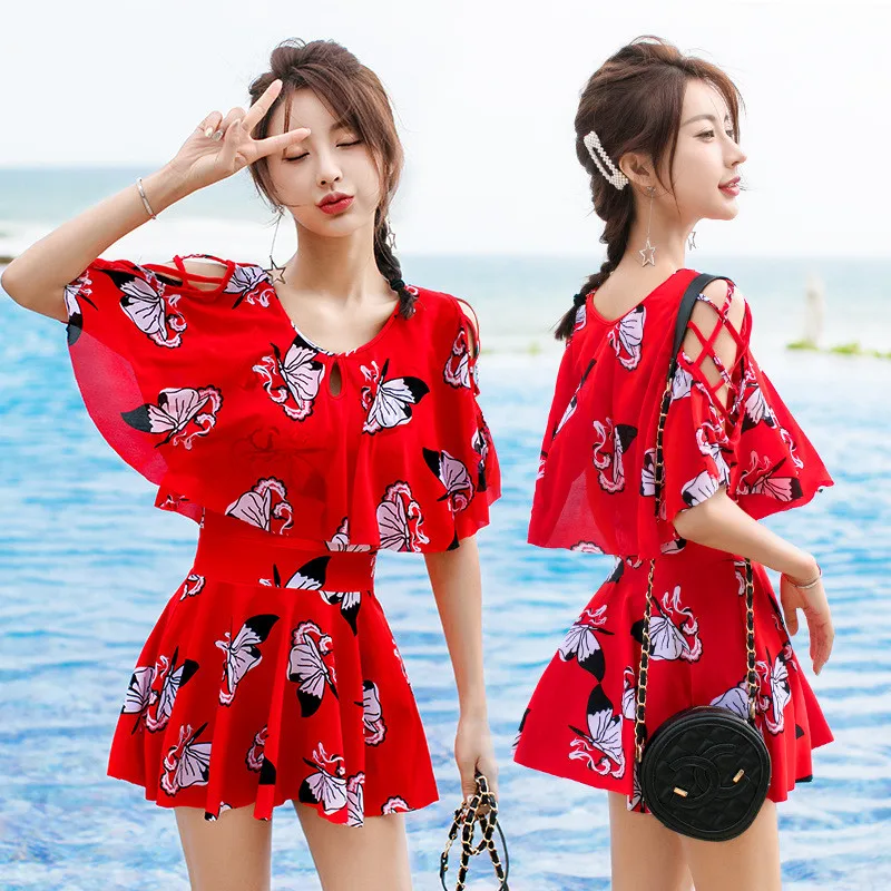 

NAIDEY 2019 One Piece Swimsuit Lovely Cartoon Skirt Swimwear Women Beachwear Printed Bathing Suit Girls Conservation Swim Suit