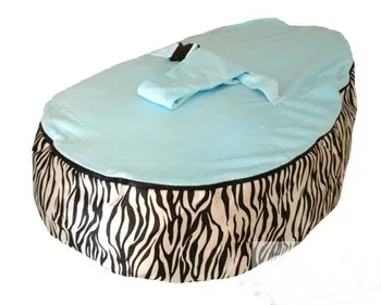 

New Baby Bean Bag Chair Bed Cover Zebra Print--UNFILLED