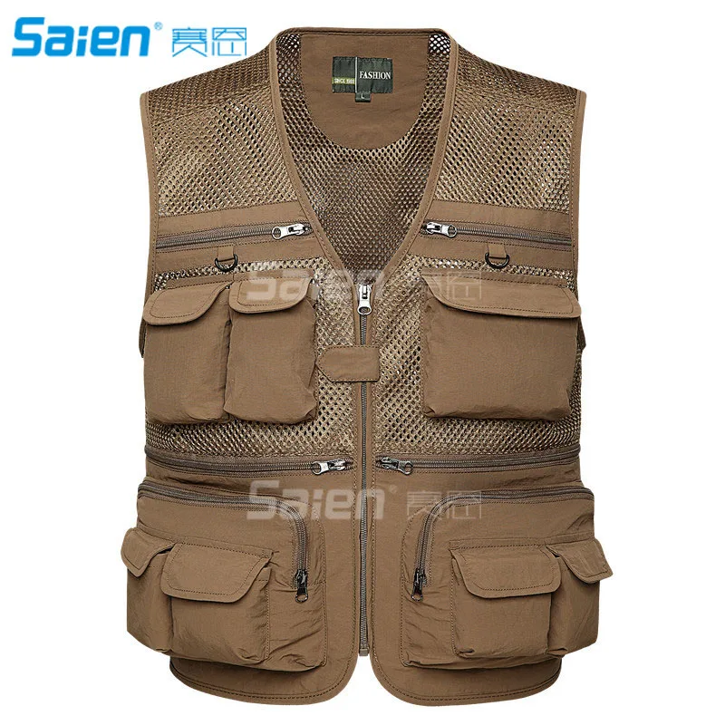 Fly Fishing Photography Vest with Pockets Men's Mesh Quick-Dry