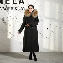 2019 Women Warm Real Fox Fur Coat Jacket Raccoon Fur Collar Natural Parkas Rabbit Fur Liner Coat Parkas Long Outerwear цена 2019 Women Warm Real Fox Fur Coat Jacket Raccoon Fur Collar Natural Parkas Rabbit Fur Liner Coat Parkas Long Outerwear цены онлайн