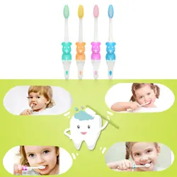 Детская зубная щетка мягкие противоскользящая ручка мультфильм корова для малышей новорожденных уход за полостью рта