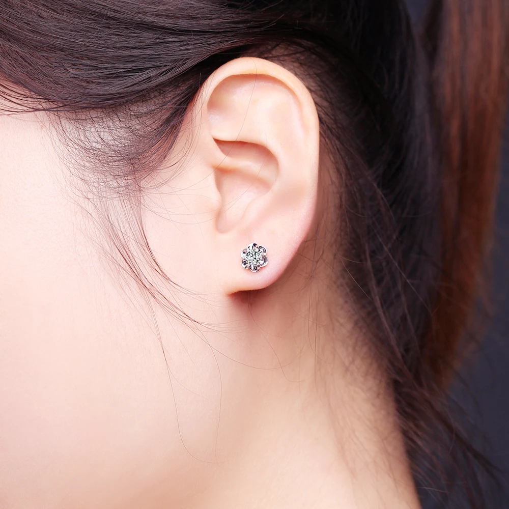Gvbor I8k Gold Petal Diamond Earrings For Women Fine Jewelry Gvbor I8k Gold Petal Diamond Earrings For Women Fine Jewelry Engagement S Day Gift In From Accessories On Aliexpress