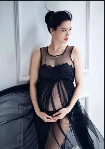 

royal Elegant Pregnancy Photo Shoot Beach Dress black chiffon Maternity Long Dress Pregnant Photography Props Fancy Clothes
