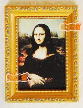 

G05-X518 children baby gift Toy 1:12 Dollhouse mini Furniture Miniature rement painting Mona Lisa 1pcs