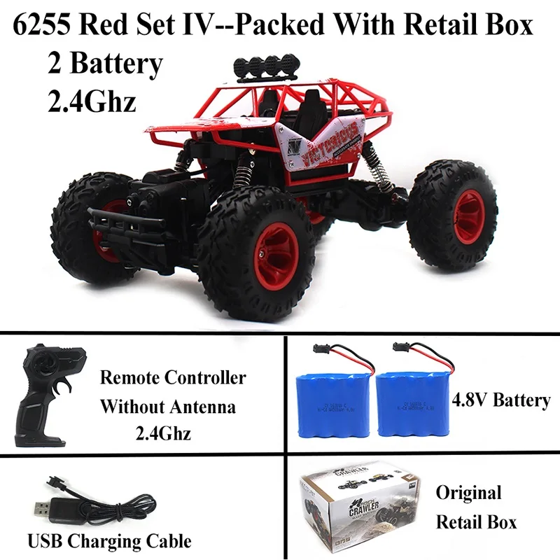 Новое поступление, Радиоуправляемый автомобиль, 1:16, рок-гусеничный, 4WD Электрический Радиоуправляемый автомобиль для мальчиков, детский подарок, 6255 - Цвет: 6255-Red Set 4