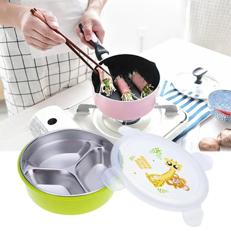 

3 Lattices Portable Lunch boxes Thermal Food Containers For Kids kitchen bowl Thermal Bento Food Vegetable Lunch Box Tableware