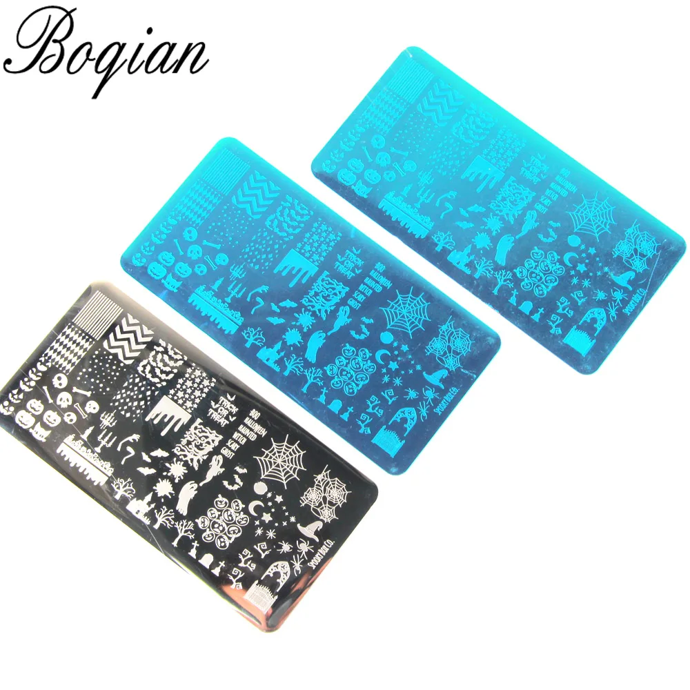 

Halloween Theme Nail Stamping Plate Pumpkin Spider Image Template Manicure Nail Art Stamping Plates