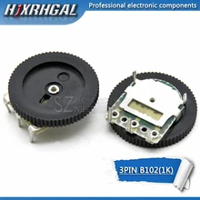 10 шт. двойной механизм настройки потенциометра B102 1 к 3Pin 16*2 мм циферблат потенциометра конический объем колеса дуплексный потенциометр hjxrhgal