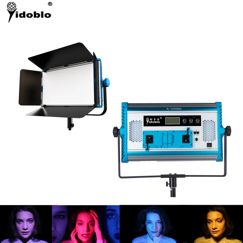 

Yidoblo RGBW LED Soft Video Light Panel Kit 2800K-10000K Adjustable by DMX/Phone App/Remote Control Kit Continuous Lighting