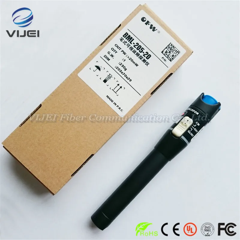 

Original Tribrer 20 km VFL BML-205-20 Fiber optic visual fault detector pen out pw : >20mW