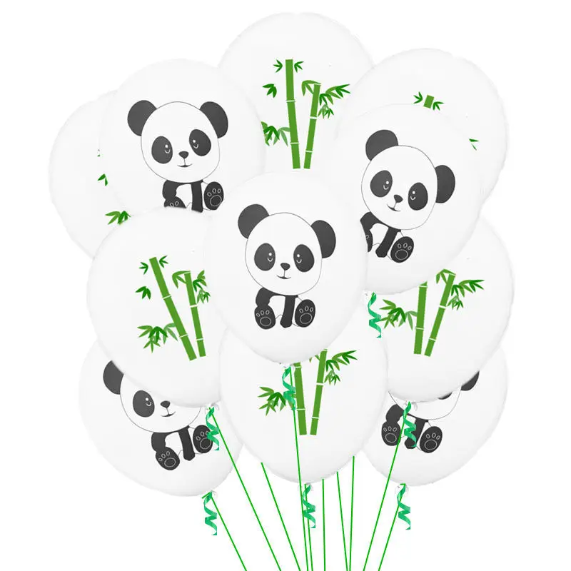 5 шт/10 шт Черный Белый 12 дюймов панда бамбуковый узор воздушный латексный шар для детей день рождения Вечеринка Детский душ украшения сувениры - Цвет: 10PCS S03