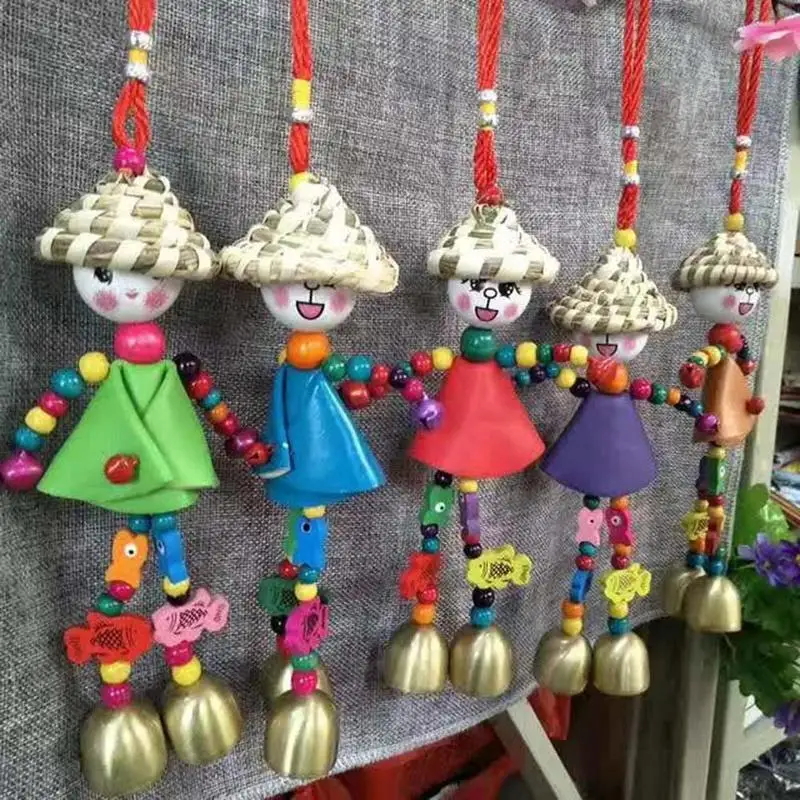 Случайные цвета жевательные игрушки для питомцев, пугало, солнечная кукла, колокольчики ветра, кожаная соломенная шляпа, кукла, уникальные креативные игрушки попугая