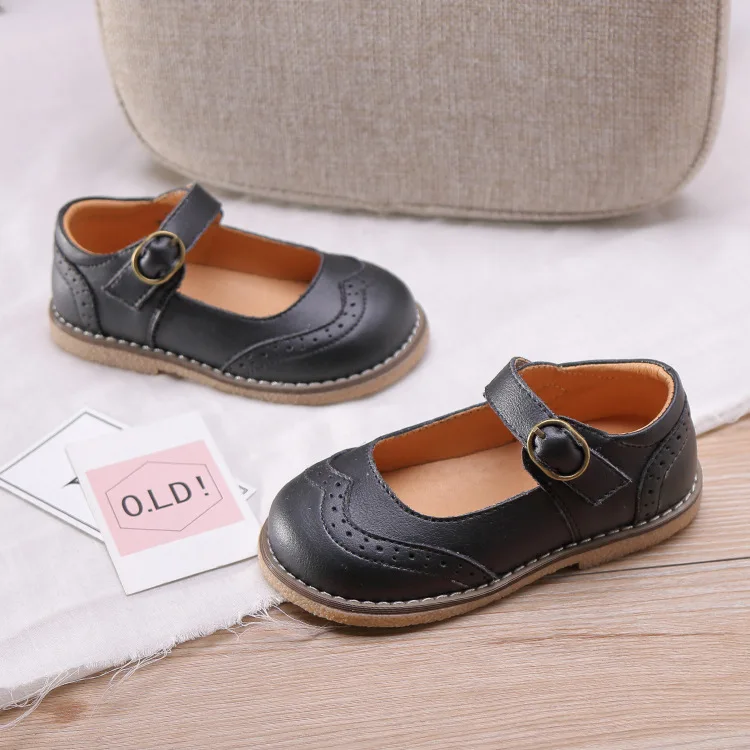 Kids Shoes Autumn Children Fashion Party Breathable Shoes Baby Soft Brand Sweet Mary Jane Girls Black Princess Flat GM23980