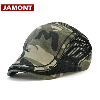 

[JAMONT] Spring Summer Hat Women Men Berets Cap Mesh Hats Visors Fashion Camouflage Beret Cap Casquette