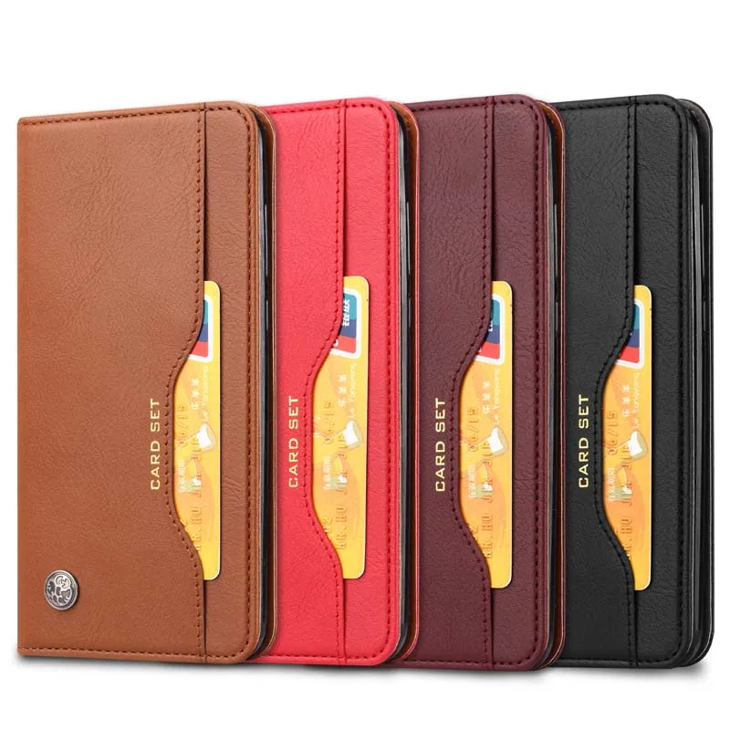 

Original For One Plus 6T Case Flip Wallet Credit Card Slot Cover Leather Stand Function Mobile Phone Case For One Plus 6 JS0728