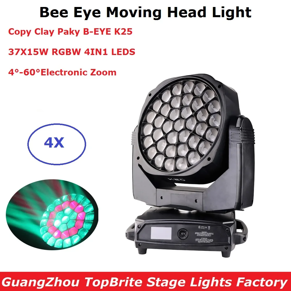 

4IN1 Flight Case Packing Bee Eye Moving Head 37X20W RGBW 4IN1 Lyre LED Moving Head Light With Zoom Function Dj Party Lights