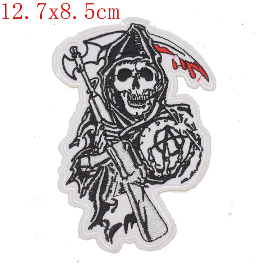 GRIM REAPER SKULL FLIPPING THE BIRD OUTLAW MOTORCYCLE VEST JACKET BIKER PATCH
